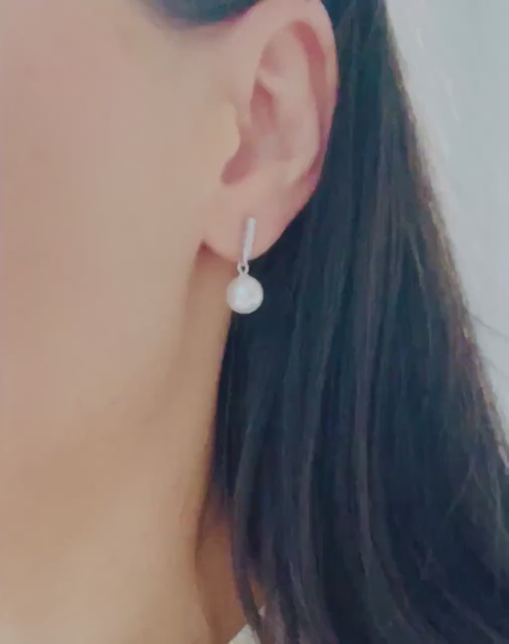 Freshwater Pearl Drop Earrings | Sterling Silver 2cm Earrings | Bridal Bridesmaid Jewellery | Christmas Party Earrings | Gift for Her