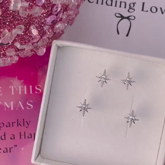 Sterling Silver Star Earrings | Dainty Star Studs | Christmas Stocking Filler Gift | Secret Santa Jewellery | Christmas Gift for Her