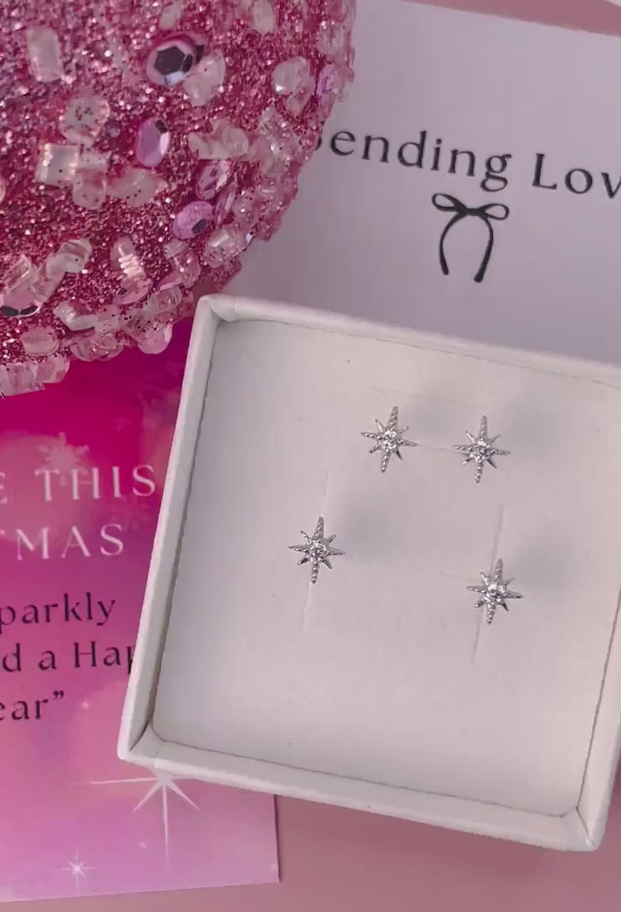Sterling Silver Star Earrings | Dainty Star Studs | Christmas Stocking Filler Gift | Secret Santa Jewellery | Christmas Gift for Her